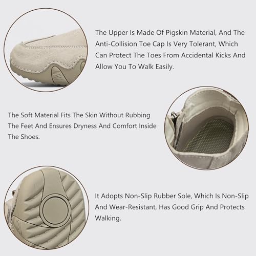 Men's Suede Hook Loop Chukka Boots Side Zipper Fashion Comfort High Top Ankle Boots Casual Handmade Soft Outdoor Hiking Booties2