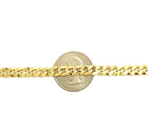 Fashion 21 Anklet For Women Electro Gold Plated Ankle Bracelet - Made In Korea (6Mm 10" Concave Cuban Anklet) #TOP6