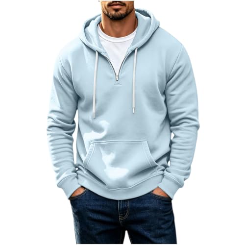 Winter Hoodie for Men Quarter Zip Long Sleeve Fleece Sweatshirt with Pocket - image 2