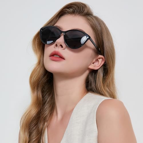 Oversized Cat Eye Polarized Sunglasses for Women, Trendy Sunnies UV400 Protection3