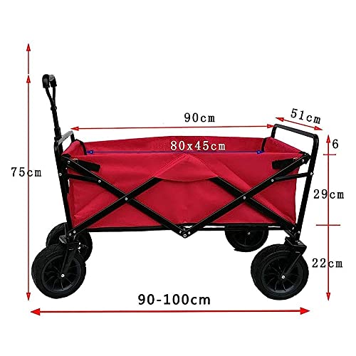 ZATTYDV Wäschewagen Handwagen Klappbarer Gartenwagen Hochleistungswagen Multifunktions-Einkaufswagen Für Outdoor-Camping-Fotografie Zugwagen Tragkraft 100 Kg/Grau – Bild 3