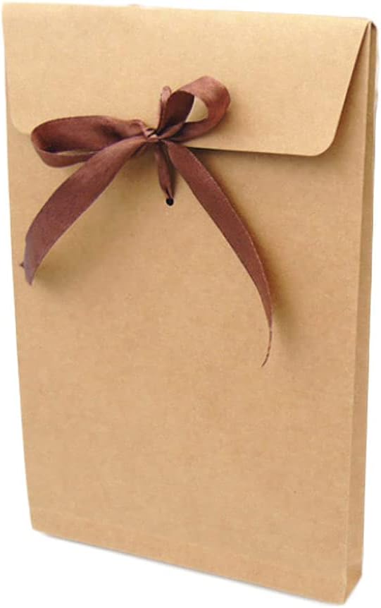 ITODA A5/B5 Kraft Gift Envelopes Ribbon Bow Envelope Invitation Greetings Card Paper Bags Brown Retro Envelope for Christmas Anniversary Wedding Birthday Party Thanksgiving Festival,18╳27cm/10Pcs