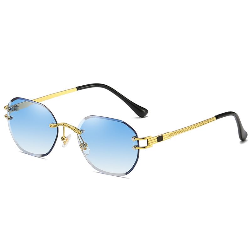 Sunglasses Frameless Rimless,Square Metal Sun Glasses2