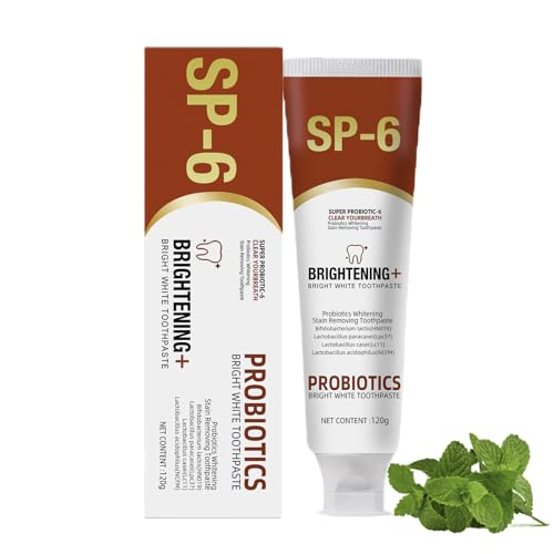Sp6 Dentifricio Sbiancante Probiotico, 120g Sp6 Dentifricio Probiotico, Dentifricios S p 6 Ultra Whitening, Pulizia Profonda E Delicata Rimozione, Naturale Degli Odori Per Sbiancante Denti