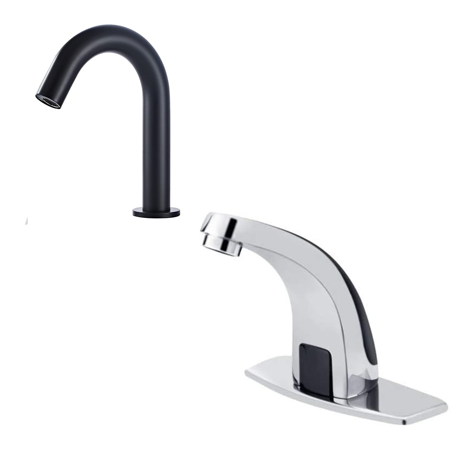 Nfusrxmbk Black Automatic Touchless Sensor Bathroom Sink Faucet Small Kitchen Faucet Bathroom Sink Faucet Touchless Temperature Automatic Sensor Chrome Deck Mount