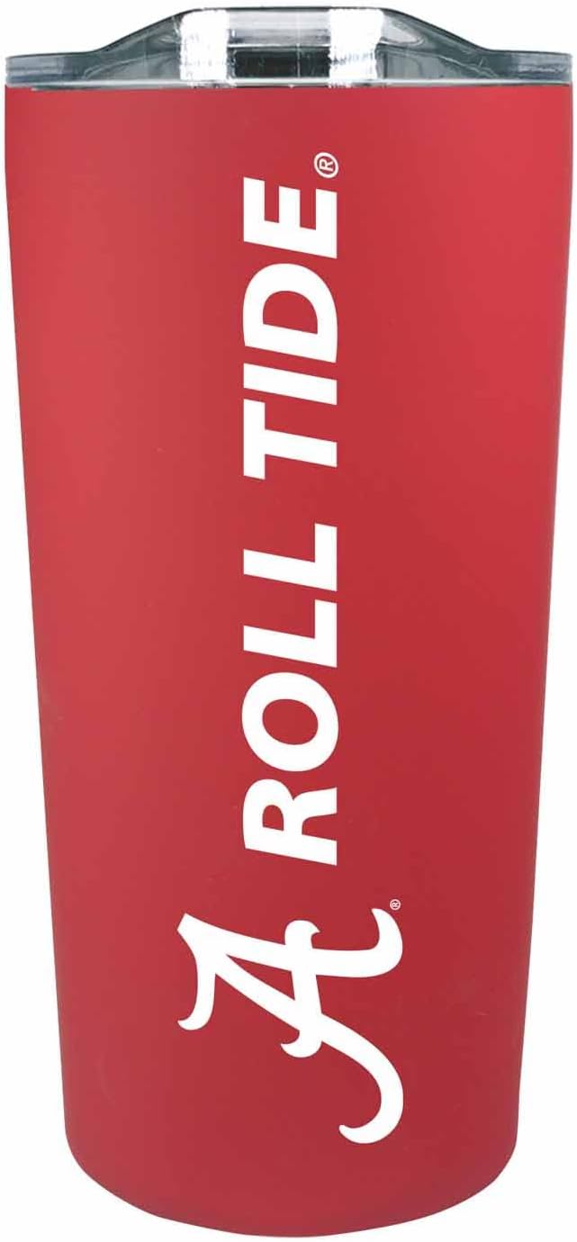 Campus Colors NCAA Stainless Steel Tumbler perfect for Gameday - 18 oz - Double Walled - Keeps Drinks Perfectly Insulated (Alabama Crimson Tide - Crimson)