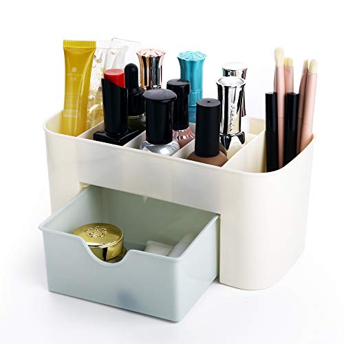 Pensino Makeup Organizer, Cosmetic Storage Organizer/Box for Bathroom, Organizer Drawers, Makeup Brush Organizer Skin Care Products Compartment Dressing Box (Blue)