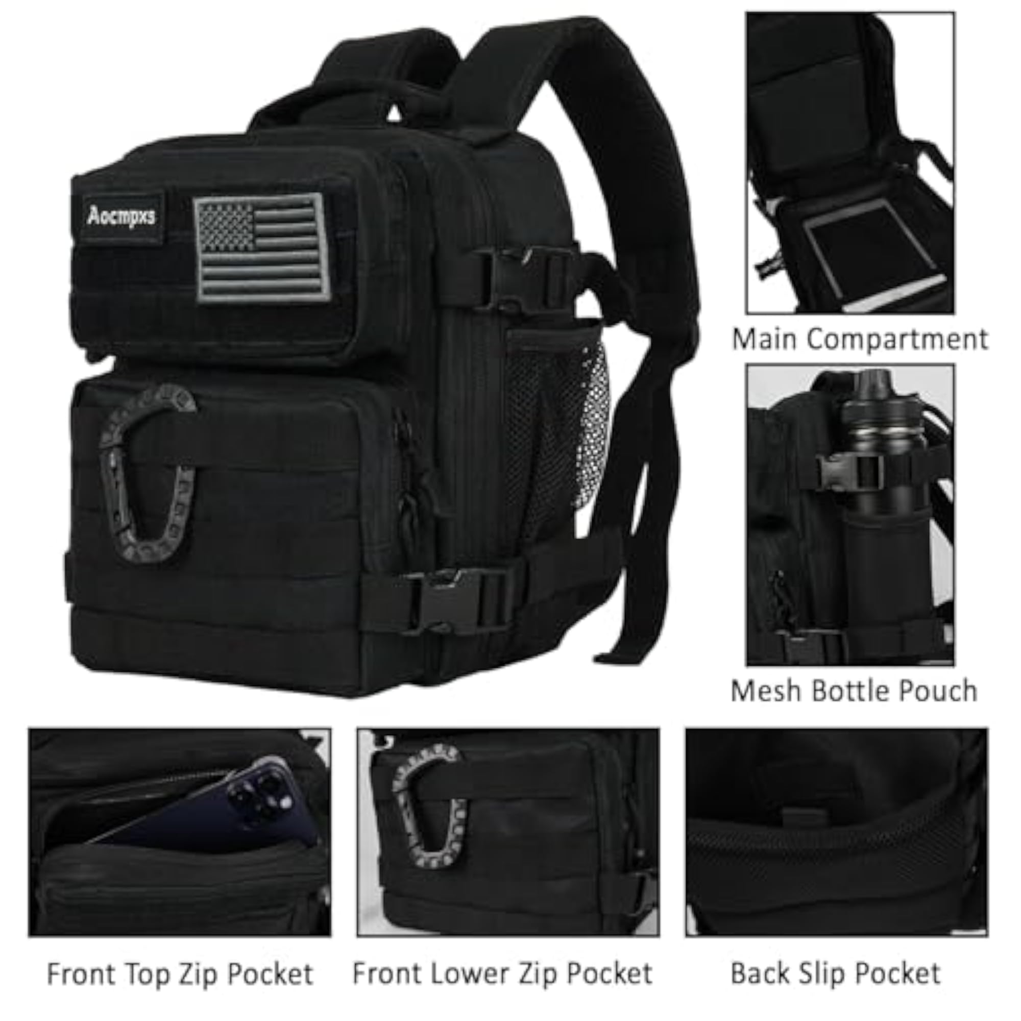 Mini Tactical Backpack, 9L Small Gym Backpack for Men and Women