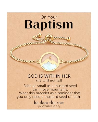 Gold Mustard Seed Bracelet Baptism Confirmation Catholic Christian Easter Gifts for Teen Girls Kids Women