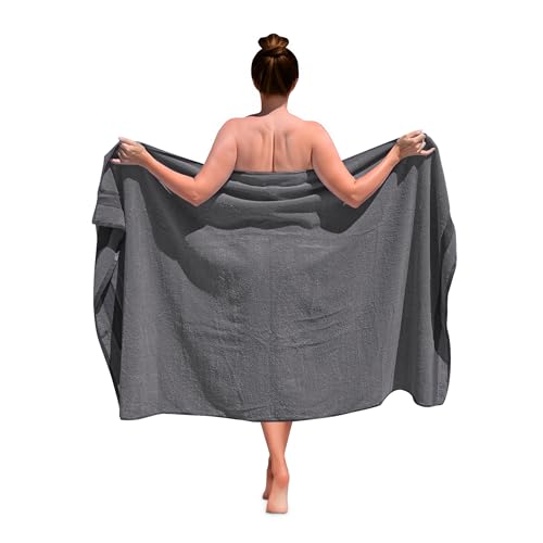 altego Badetuch groß 100x180 cm Grau - Badehandtuch groß, Duschhandtuch & Saunatuch aus 100% Baumwolle - 500 g/m² Premium Qualität