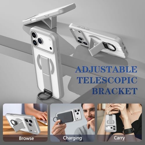 Coque iPhone 17 Pro antichoc noire compatible MagSafe avec support