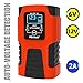Foxsur Automatic Car Battery Charger 6V/12V 2Amp with LCD Display Intelligent Battery Charger/Maintainer for Car Lawn Mower Motorcycle SUV ATV Marine Sealed Lead Acid Battery AGM etc.., Red
