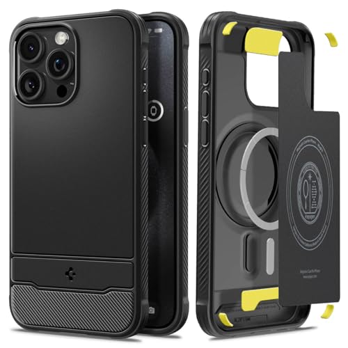 Spigen Rugged Armor MagFit Designed for iPhone 15 Pro Max Case (2023) [Military-Grade Protection] Compatible with MagSafe - Matte Black by Spigen - Used condition - US$13.99