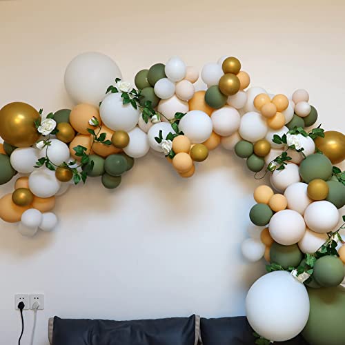 Guirlande de ballons - 144 pièces - Vert avocat - Pour décoration d'anniversaire, fête prénatale, anniversaire (guirlande de 280 à 350 cm) - Double couche Cover