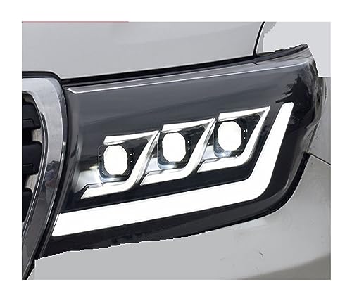 VGOCMDUB Car Headlights LED DRL Matrix Moving Signal Head Lamp LED Lens Headlamp Auto Assembly Compatible With Land Cruiser 2008-2015
