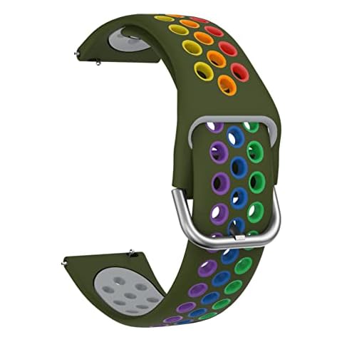 ISABAKE 22mm Rainbow Strap for Galaxy Watch 46mm, Samsung Gear S3 Frontier/Classic, Amazfit Pace Silicone Replacement Band Cover