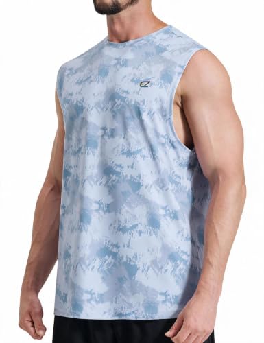 Image of EZRUN Men's Workout Sleeveless Shirts Quick Dry Muscle Swim Shirt Gym Fitness Running Beach Tank Tops