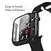 XFEN Sport Silicone M/L Size Band and Case with Screen Protector for Apple Watch SE(Gen 1/2/3) Series 4/5/6 40mm - Black