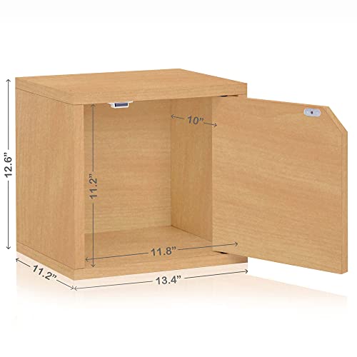 Way Basics Cube Cubby Organizer With Door (Tool-Free Assembly And Uniquely Crafted From Sustainable Non Toxic Zboard Paperboard), Natural #TOP2