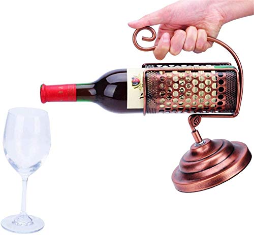 Soporte decorativo de vino de hierro forjado miniatura 2