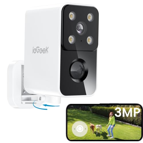 ieGeek 180° Überwachungskamera Aussen Akku, Kabellos Überwachungskamera...