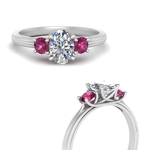 Image of Choose Your Gemstone Classic Three Stone Ring 925 Sterling Silver Oval Shape 3 Stone Engagement Rings Everyday Jewelry Wedding Jewelry Handmade Gifts for Wife US Size 4 to 12