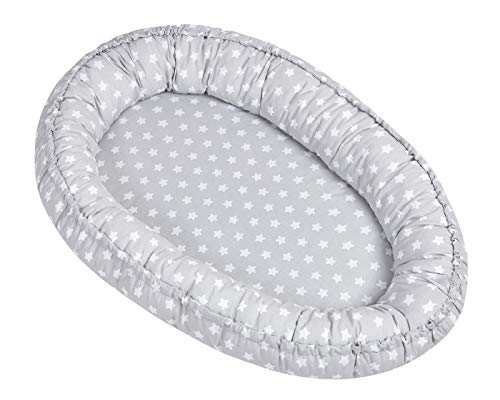 Julius Zöllner Nido Babynest - Kuschelnest 86 x 58 cm Sterne grau
