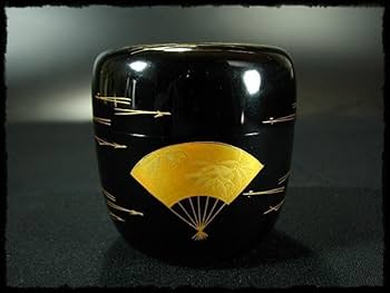 「輪島塗」の名工【荒井 喜峰】(造)の『柳蒔絵の利休棗』共箱　※美品　茶道具 Amazon.co.jp: 扇面 金蒔絵 利休棗 輪島 塗師 荒井 喜峰茶道具