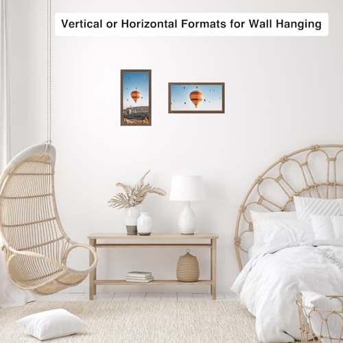 Image of JCJMY 6x12 Picture Frame Brown for Wall Hanging, Wall Mounting Horizontally or Vertically, 6 x 12 Wall Gallery Poster Photo Frame with Shatter Resistant Plexiglass, Brown