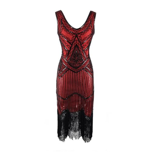 Robe à paillettes des années 20 pour femme avec franges chic
