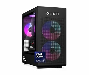 HP OMEN 35L Gaming Desktop Tower PC | Intel® Core™ Ultra 7 265K Processor | 32GB DDR5 RAM | 1TB SSD + 1TB HDD | NVIDIA GeForce RTX 5070 (12 GB dedicated) | Windows 11 | RGB liquid cooler | GT16-0036sa
