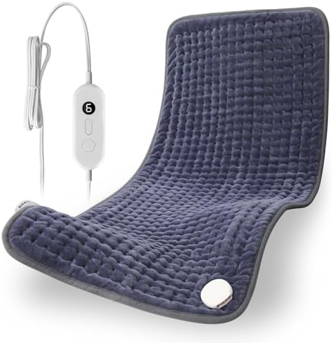 Andola Electric Heating Pad for Back Pain Relief, Extra Large 33" x 17" - 6 Heat & 6 Timer Settings for Neck Shoulder Cramp - Moist Heat Therapy - Machine Washable
