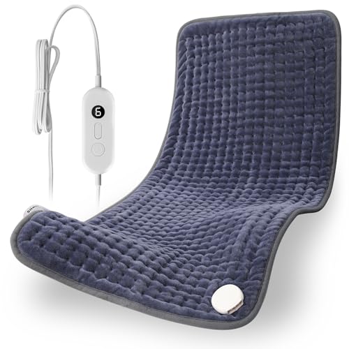 Andola Electric Heating Pad for Back Pain Relief, Extra Large 33" x 17" - 6 Heat & 6 Timer Settings for Neck Shoulder Cramp - Moist Heat Therapy - Machine Washable