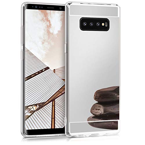 Coque Galaxy S10 Plus transparente TPU antichoc avec miroir maquillage argent