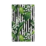 Placa de pared en blanco con patrón de lirio de los valles, cubierta decorativa para interruptor de luz, 1 banda, para cocina, cuarto de baño, tamaño 11,4 x 7 cm