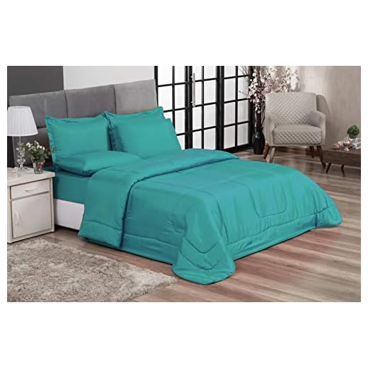 Kit Edredom Casal Queen Jogo de Lençol 06 peças Aconchego Dupla Face Casa Dona