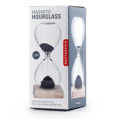 Sanduhr Kikkerland Magnetisches Stundenglas in Braun, 16,5 x 7,1 x 7,1 cm
