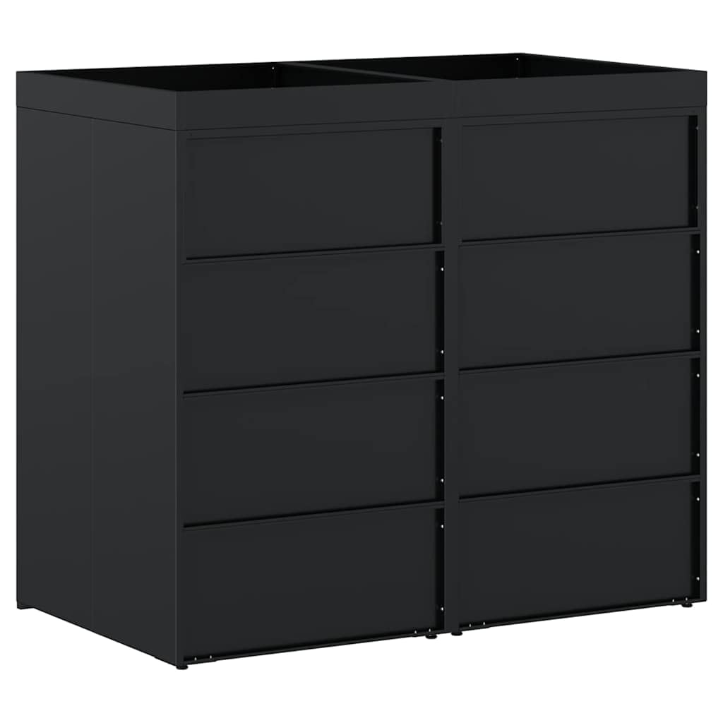 Genérico Almacenamiento de Cubos Wheelie para 2 Cubos Negro,Casa y jardín,Productos del hogar,Accesorios para contenedores de residuos,Soportes para contenedores de residuos-3394738
