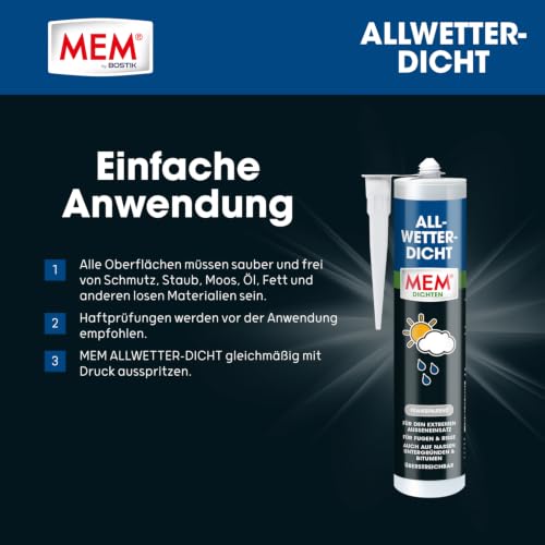 MEM Allwetter-Dicht Transparent – 300 ml – Für Leckabdichtung & Fugen – Ansicht 6