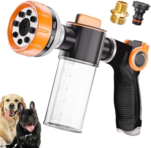 Dog Washing Hose Attachment, Pet Shower, Upgrade 8-in-1 Mode Dog ...