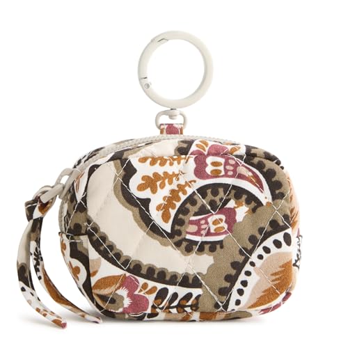 Premium Cotton Zip Earbud Bag Charm, Blooming Paisley, One Size