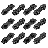 Pastlla 12 Pcs 316 Stainless Steel Duplex Wire Rope Clip, Metal Double Bolt Cable Clamp, Fit 3mm Diameter Wire Cable Rigging Hardware, for Industrial, Home Renovation and Aquaculture, M3(3/25