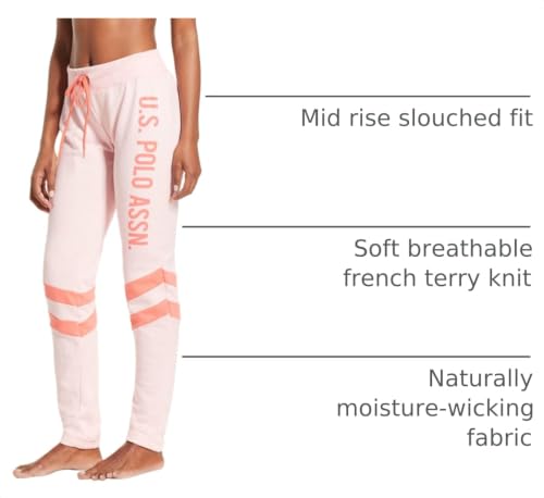 Image of U.S. POLO ASSN. Womens Sweatpants - Women Joggers Sweats with Logo Print - French Terry Poly-Cotton