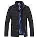 Produktbild ADM6 Männer Stehkragen Daunenmantel verdickte Parka Puffer Baumwolljacke, warme Winter Outwear,Schwarz,L