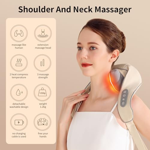 Ackind L9 Neck Massager With Heat, Shiatsu Shoulder Massager, Electric Acupressure Neck Massager Gift thumb #2