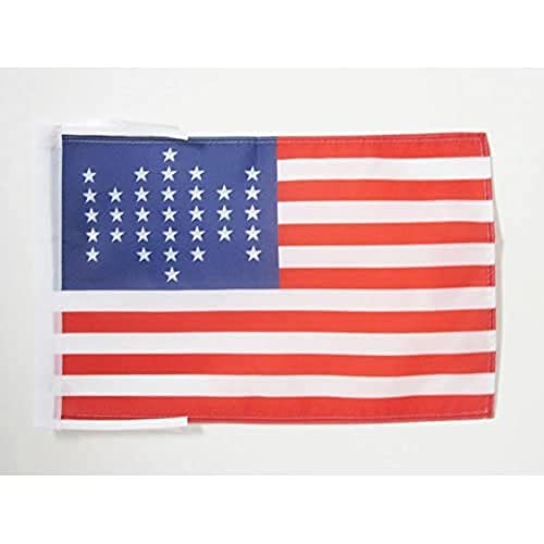 AZ FLAG, USA 33 stars Flag, 18'' x 12'', 100% Polyester US, American Small Banner with Two Cords, Fade Resistant