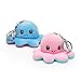 MOMSIV 2 Stück Oktopus Plüsch Schlüsselring, Kinderspielzeug Geschenk Plüschtiere Schlüsselanhänger, waschbar, Doppelseitiger Flip-Plüschspielzeug, weich, Stofftierpuppen Octopus Toy für Mädchen