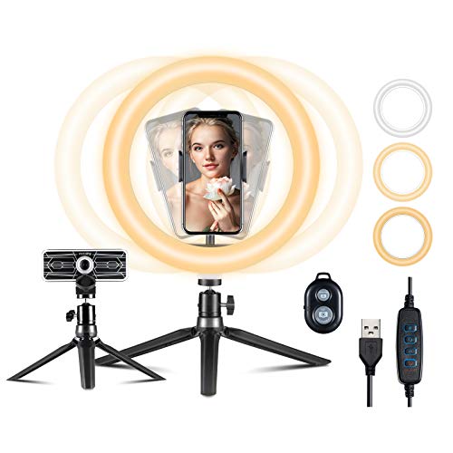 Gorrow 10 Zoll Ringleuchte mit Handyhalterung, Ringlicht mit Stativ Handy, Tiktok Light Ringleuchte mit 3…