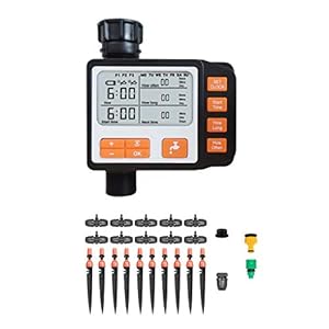 Gfhrisyty 10M Automatic Watering Sprinkler System Irrigation Controller Programmable Digital Hose Faucet Timer Set