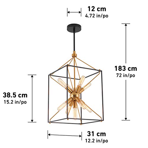 Artika CLY1-C2 Industrial Design Black and Gold Clyde Chandelier